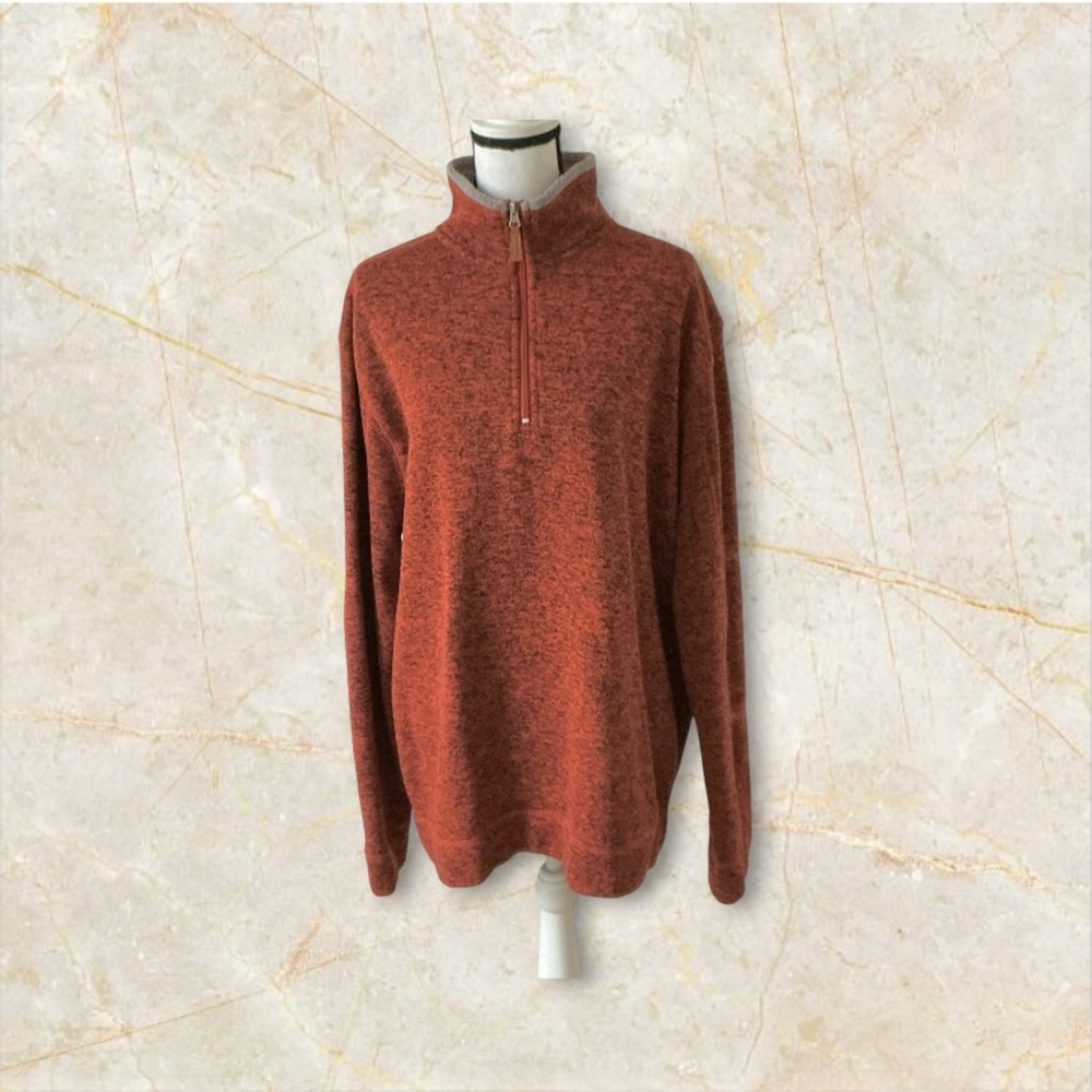 EUC! VICTORY RUGGED WEAR MEN’S 1/4 ZIP UP SWEATER IN MARBLE RUST